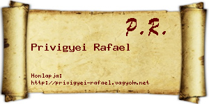 Privigyei Rafael névjegykártya